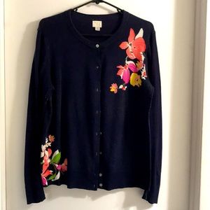 A New Day Target Brand Blue Floral Cardigan
